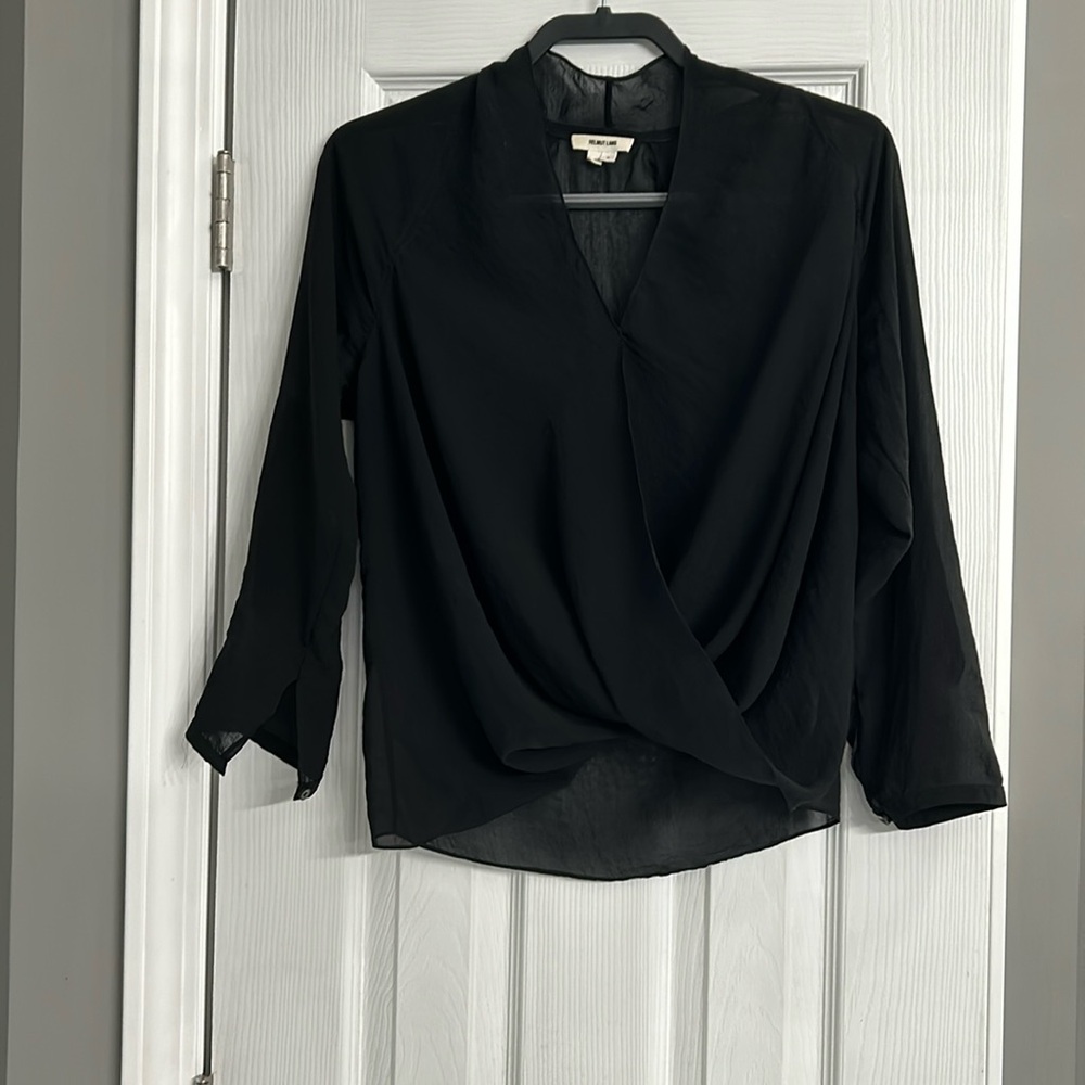 Helmut Lang sheer V-neck blouse